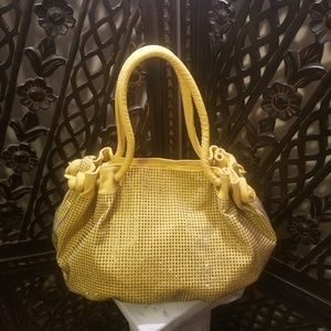 Yellow Studded Hobo Bag